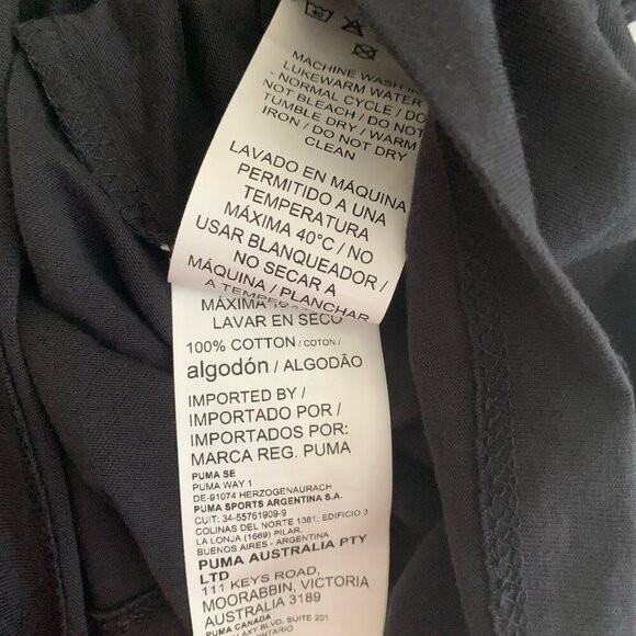 PUMA Men's T-Shirt Small Black Cotton Crew Neck NWT - Picture 9 of 9